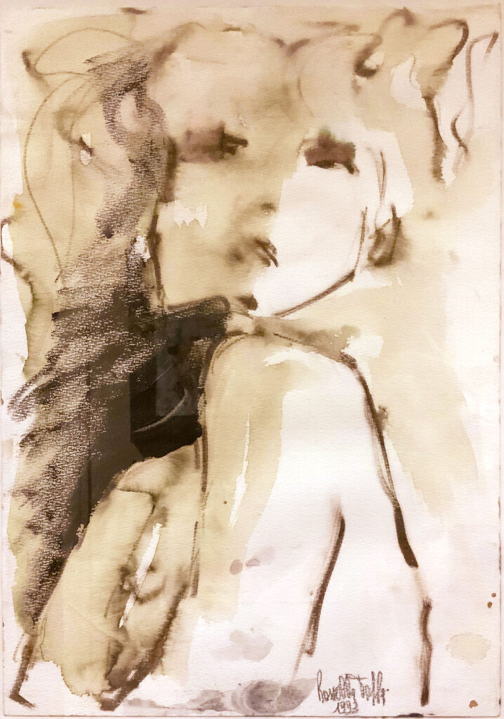Disegno su carta - Sguardo di ragazza di Rossella Taffa